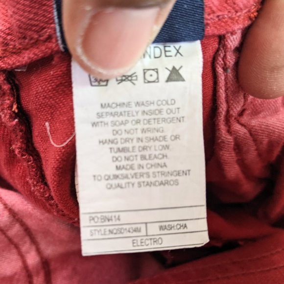 QuikJean Quiksilver Red Slim Fit Straight Leg Jean - Picture 7 of 12